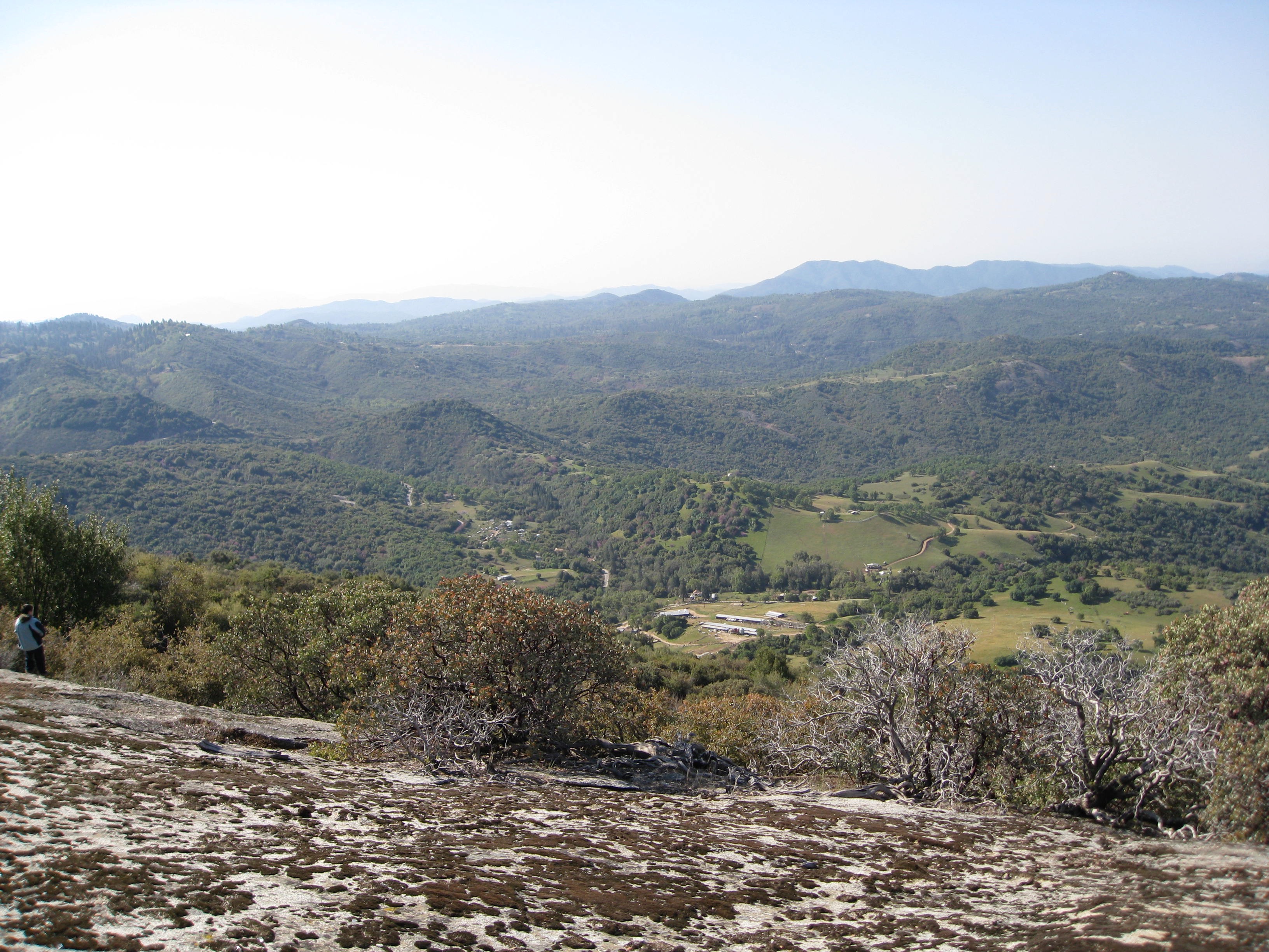 Ridge overlook above layered foothill valleys on the Kings Canyon property