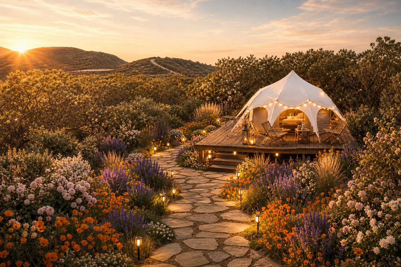 Rendering of a glamping resort concept on the Kings Canyon property