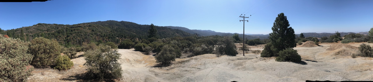 Open gravel clearing suited for camping on the Kings Canyon property